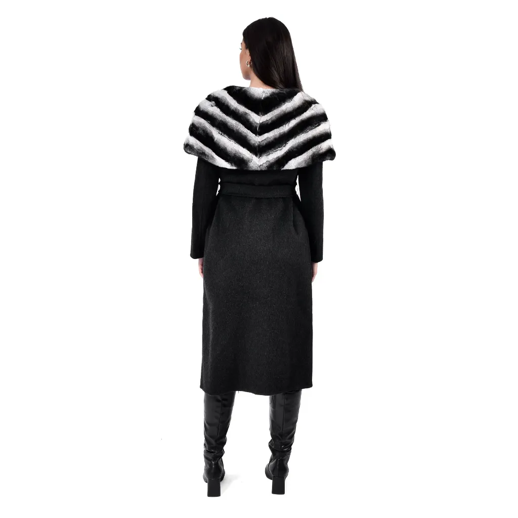 8 - Cashmeer with rex rabbit Cape stile 115cm Black 2.webp