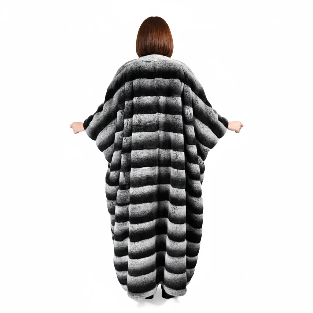 18 - Rex rabbit bisht  135cm Black & wight 2.webp
