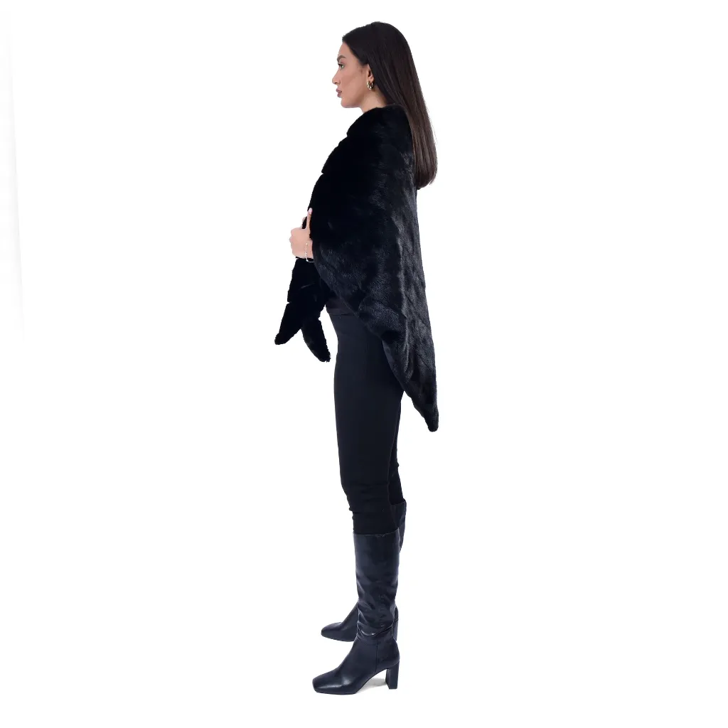 28 - Mink cape tringle - 95cm Black 3.webp