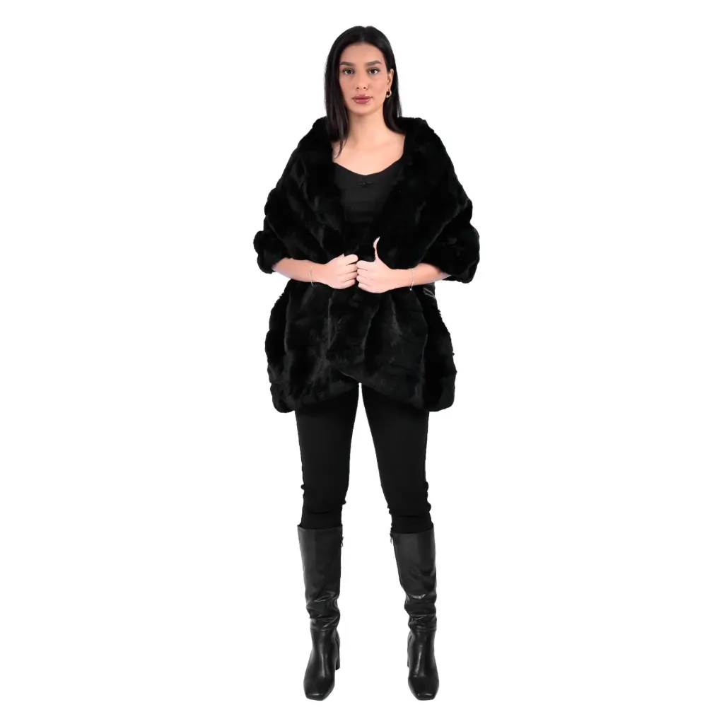 [800874] Rex Rabbit - Scarf 60cm - 190cm (BLACK)