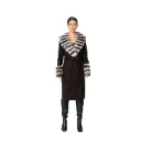 Cashmere with Wool and Rex Rabbit Fur Big Smooking 100cm