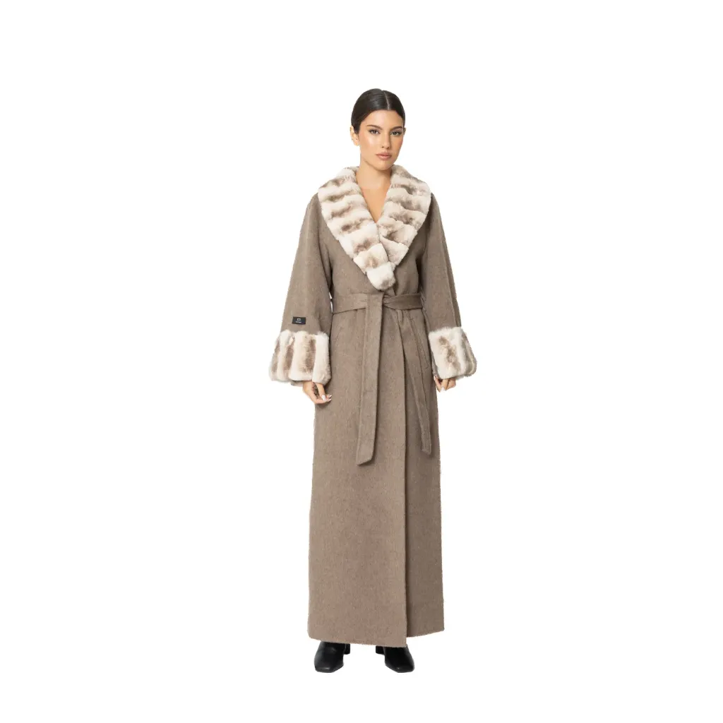Cashmere with Wool and Rex Rabbit Fur 135cm