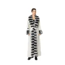 Cashmere with Wool and Rex Rabbit Fur - Straight Line Fur 135cm
