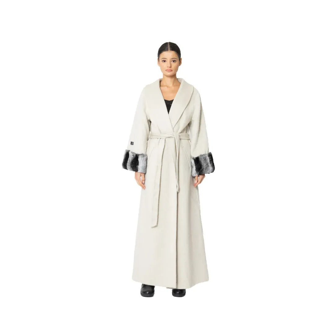 Cashmere with Wool and Rex Rabbit Fur Wrist B –  135cm
