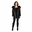 Raincoat Jacket With Fox and Rex Rabbit Fur 80cm