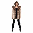 Raincoat Jacket With Fox and Rex Rabbit Fur 80cm