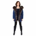 Raincoat Jacket With Fox and Rex Rabbit Fur 80cm