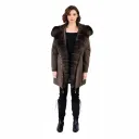 Raincoat Jacket With Fox and Rex Rabbit Fur 90cm