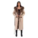 Raincoat Jacket With Fox and Rex Rabbit Fur 120cm