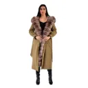 Raincoat Jacket With Fox and Rex Rabbit Fur 120cm