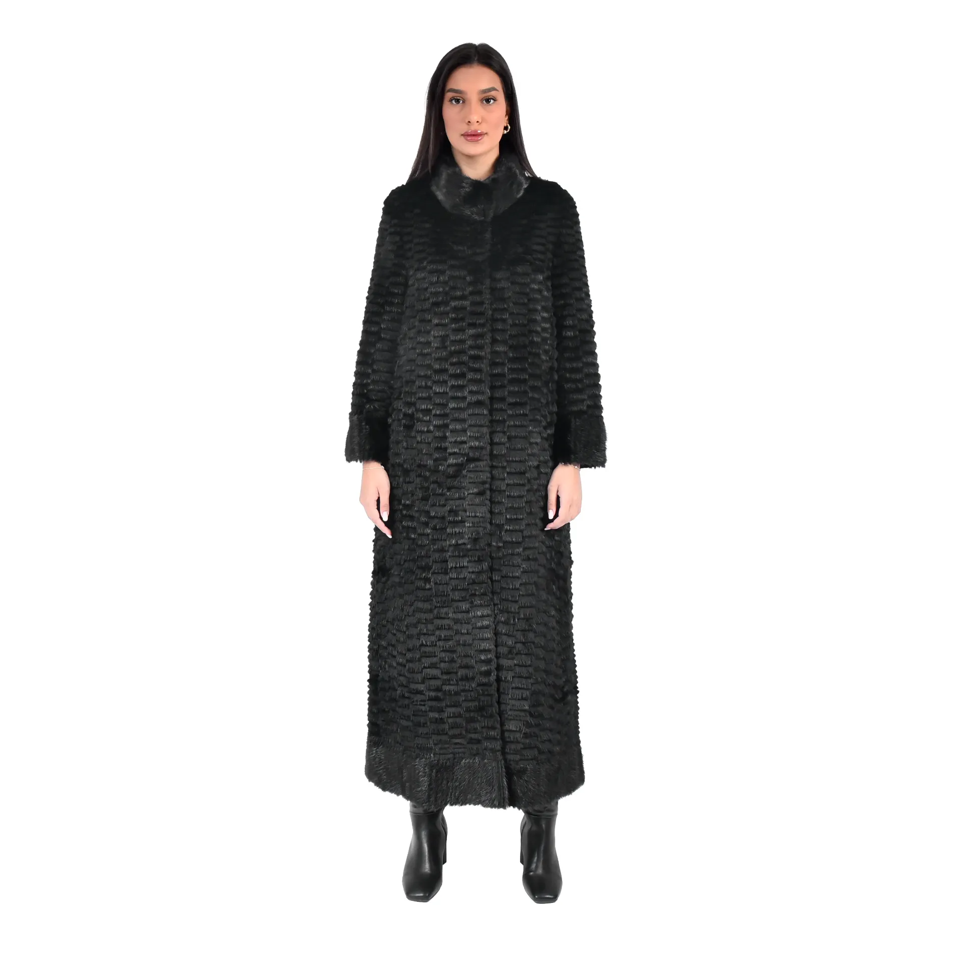 Jacket with Mink and Rex Rabbit Fur 135cm - 5477-L