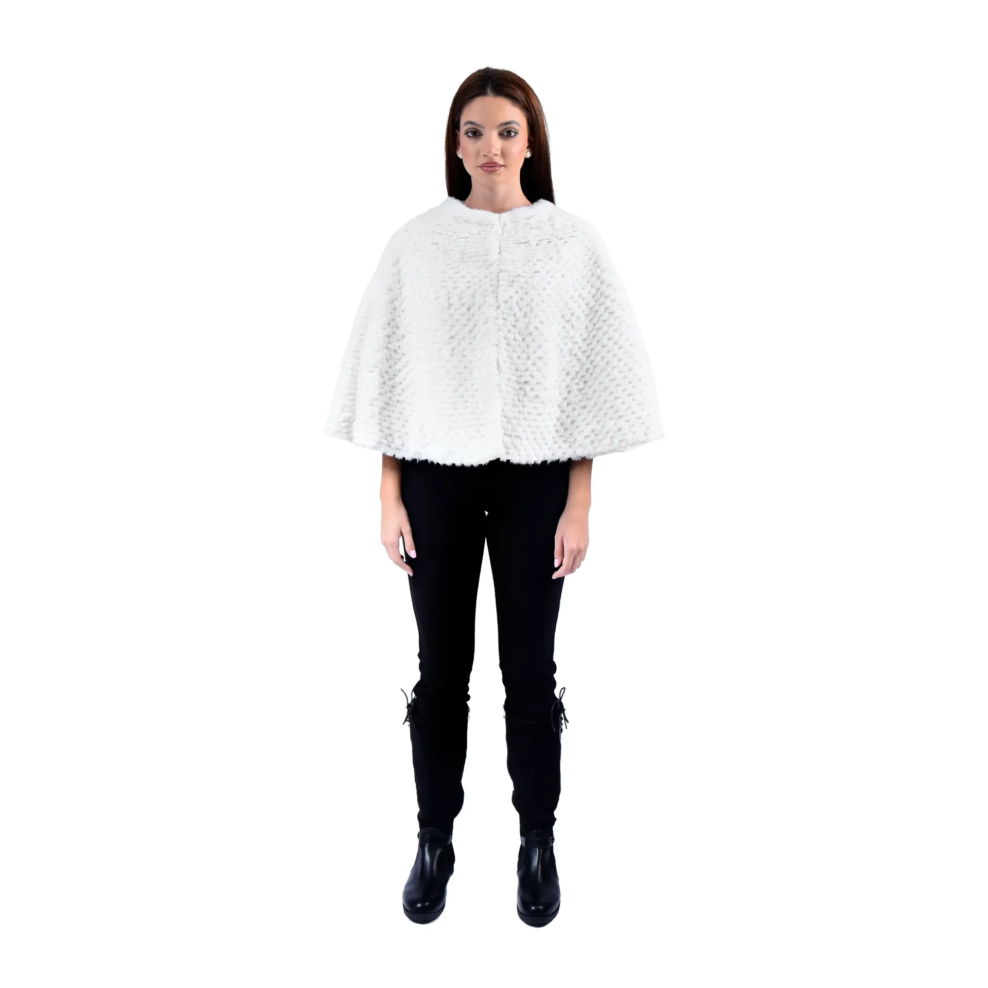 Queen Cape With Mink and Rex Rabbit Fur 55cm- 1-54