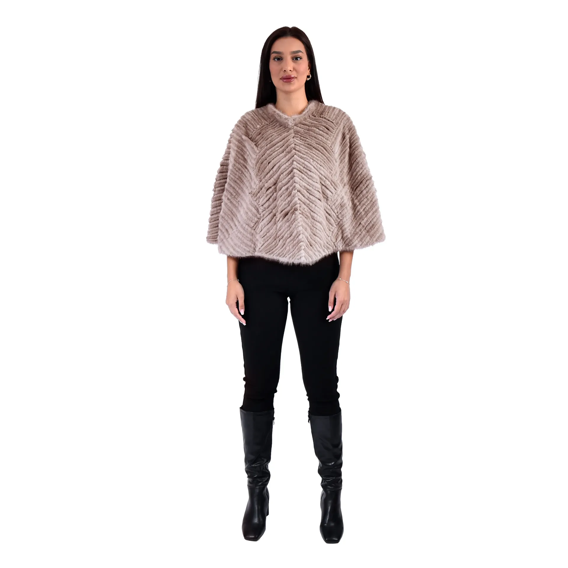 Queen Cape With Mink and Rex Rabbit Fur 55cm- 1-54B