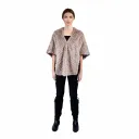 Long Front Cape With Mink and Rex Rabbit Fur 52cm- 1-52B