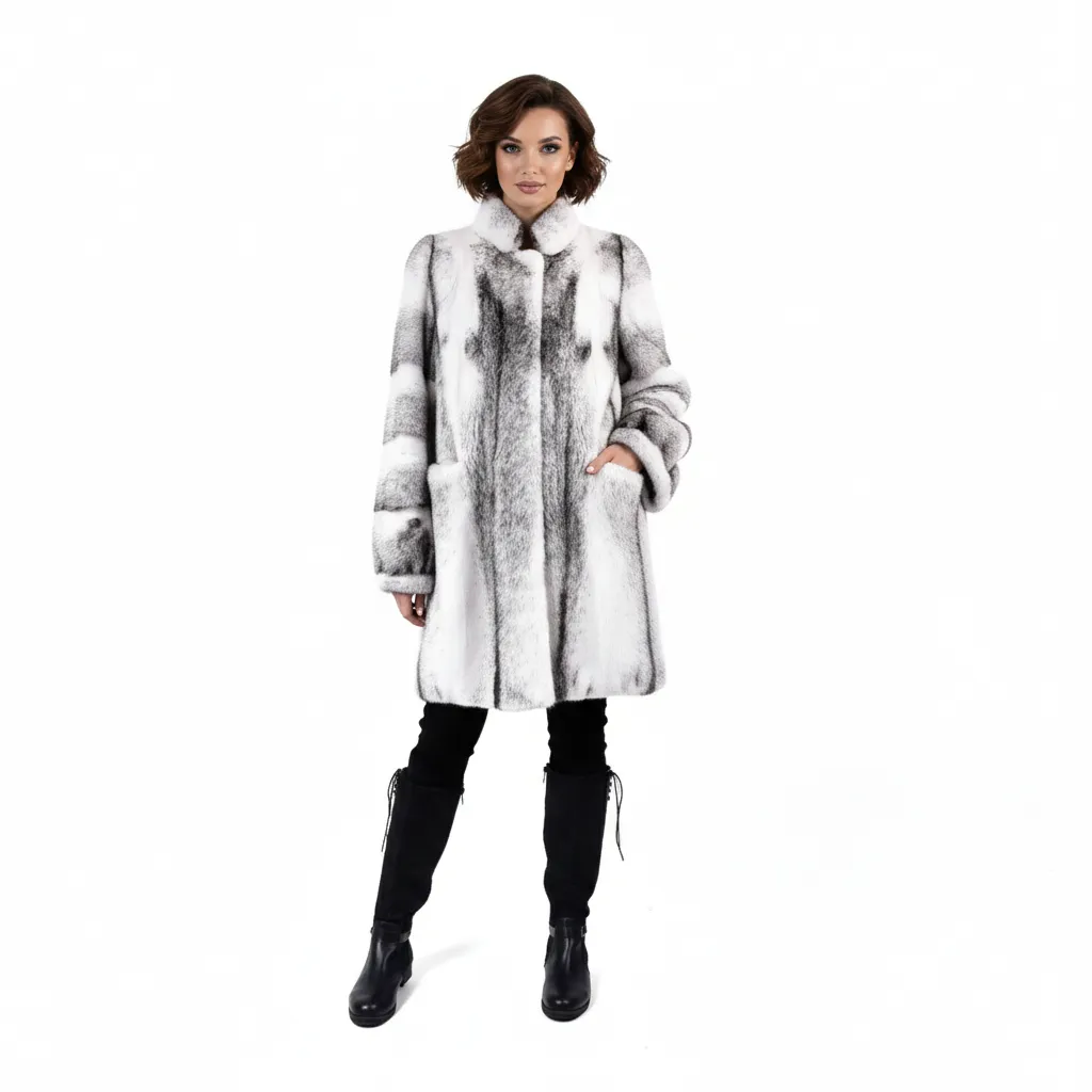 [70005] Jacket With Mink Fur- 90cm (L)