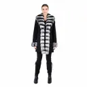 Cashmere Jacket With Long Line Chinchilla Fur 85cm