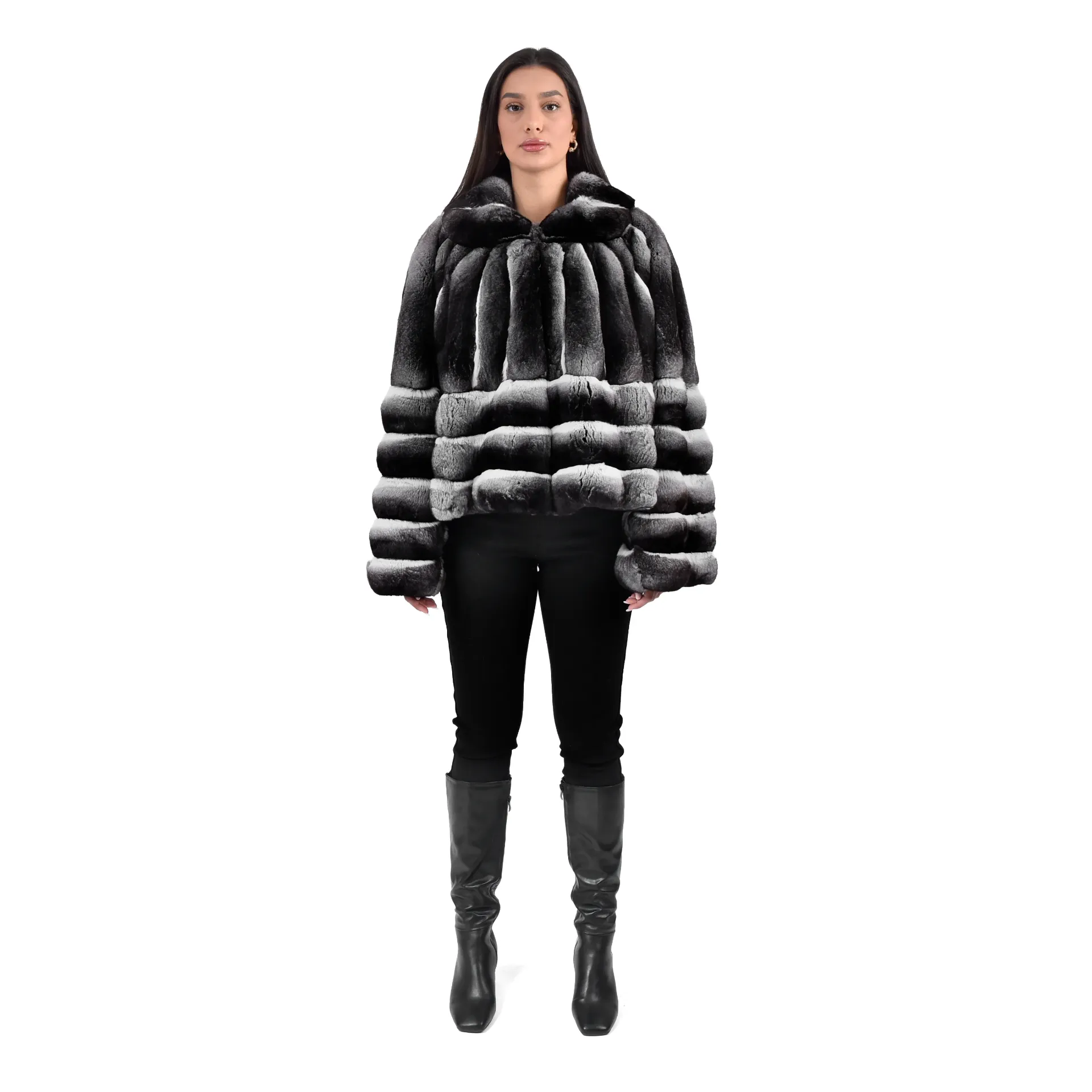 [200101] Cape With Chinchilla Fur