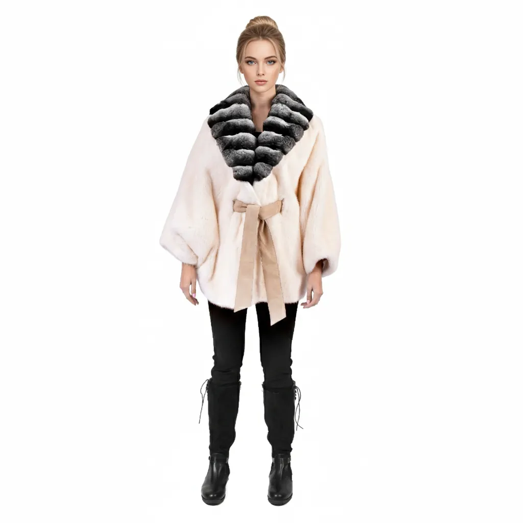 [700351] Cape With Mink And Chinchilla Fur