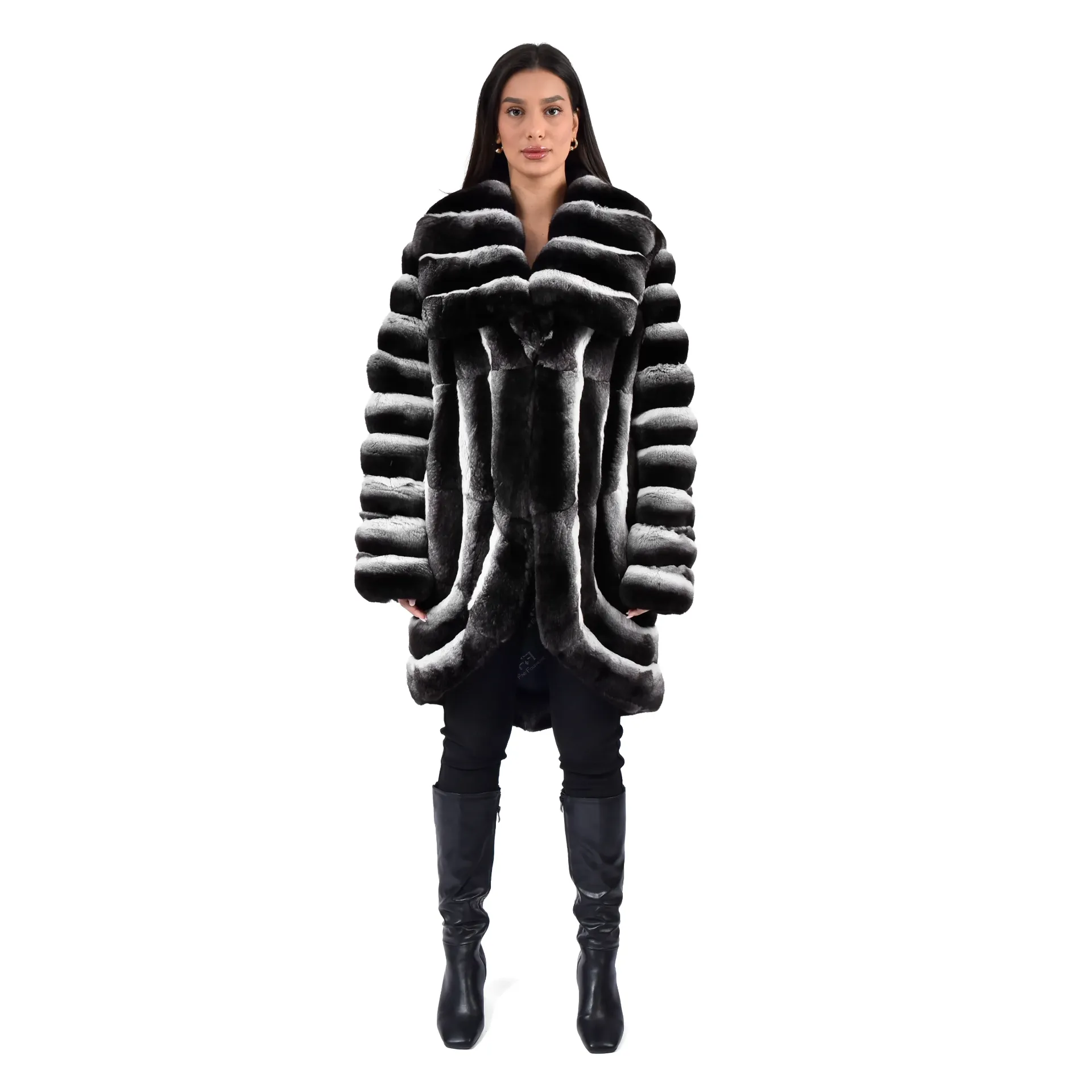 [200271] Jacket With Chinchilla Fur - 100 cm