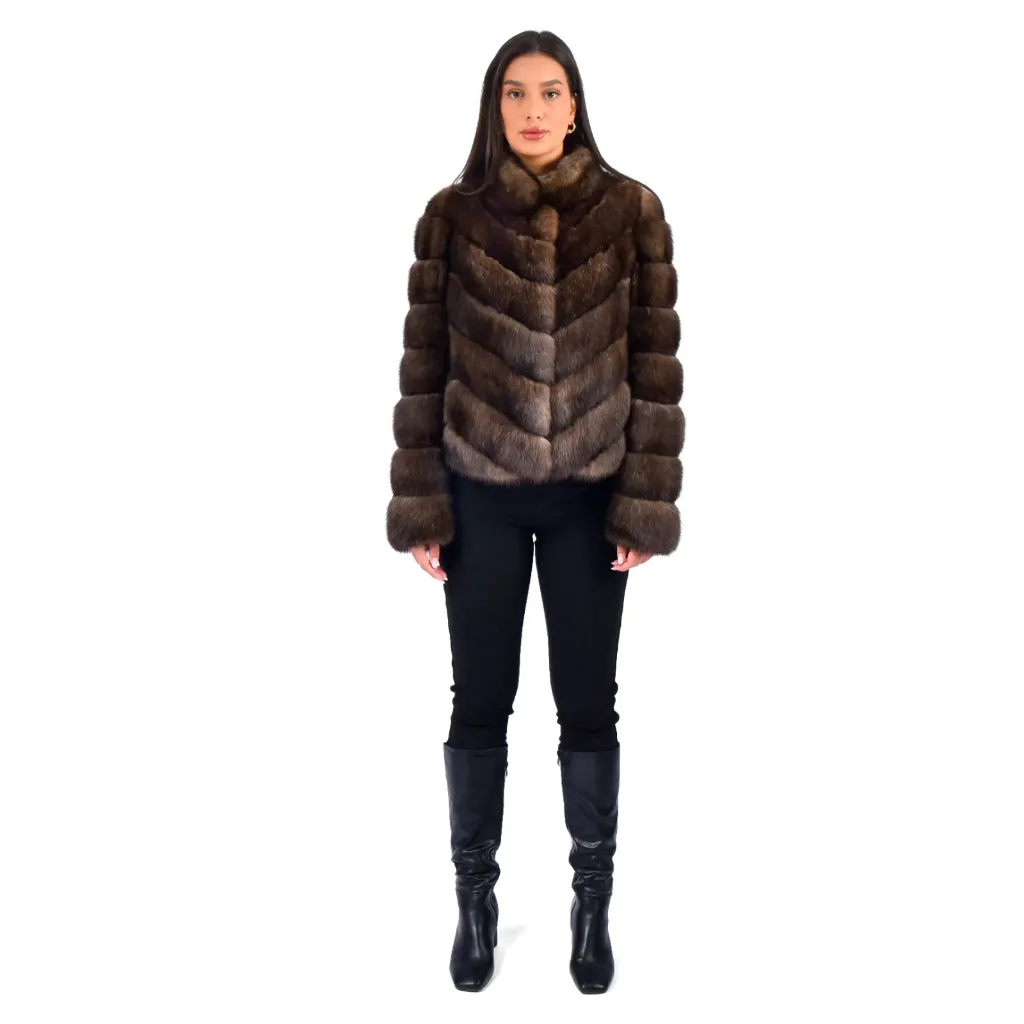 [30068] Jacket With Sable Fur - Classic - 55cm (M)