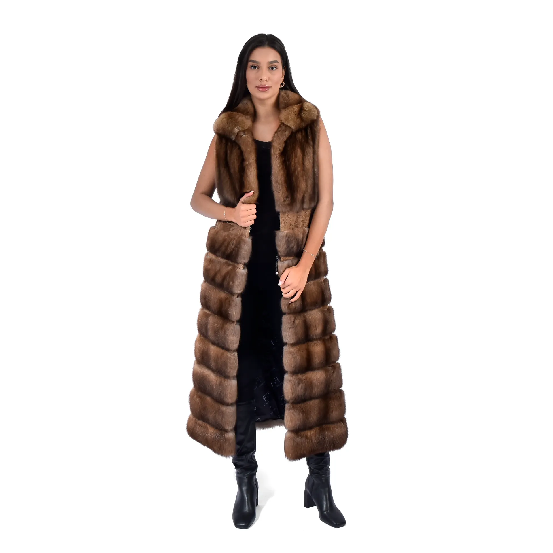 [30032] Vest With Sabel Fur - 130cm