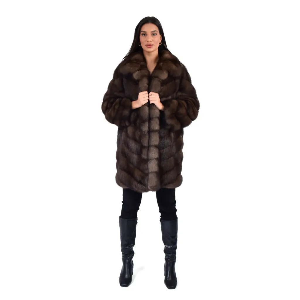 [30021] Jacket V-Line With Sable Fur - 85 cm (L)