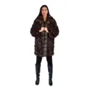 Jacket V-Line With Sable Fur - 85 cm