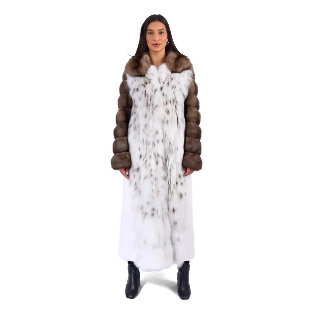 [40004] Lynx with Sable and Mink Fur - 135 cm (L)