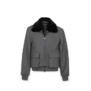 Fabric Jacket With Cotton Lining And High Neck With Rex Rabbit - 023