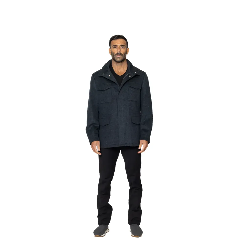 [5005482] جاكيت كشمير وصوف والبطانه قطن  (DARK GRAY;, S)