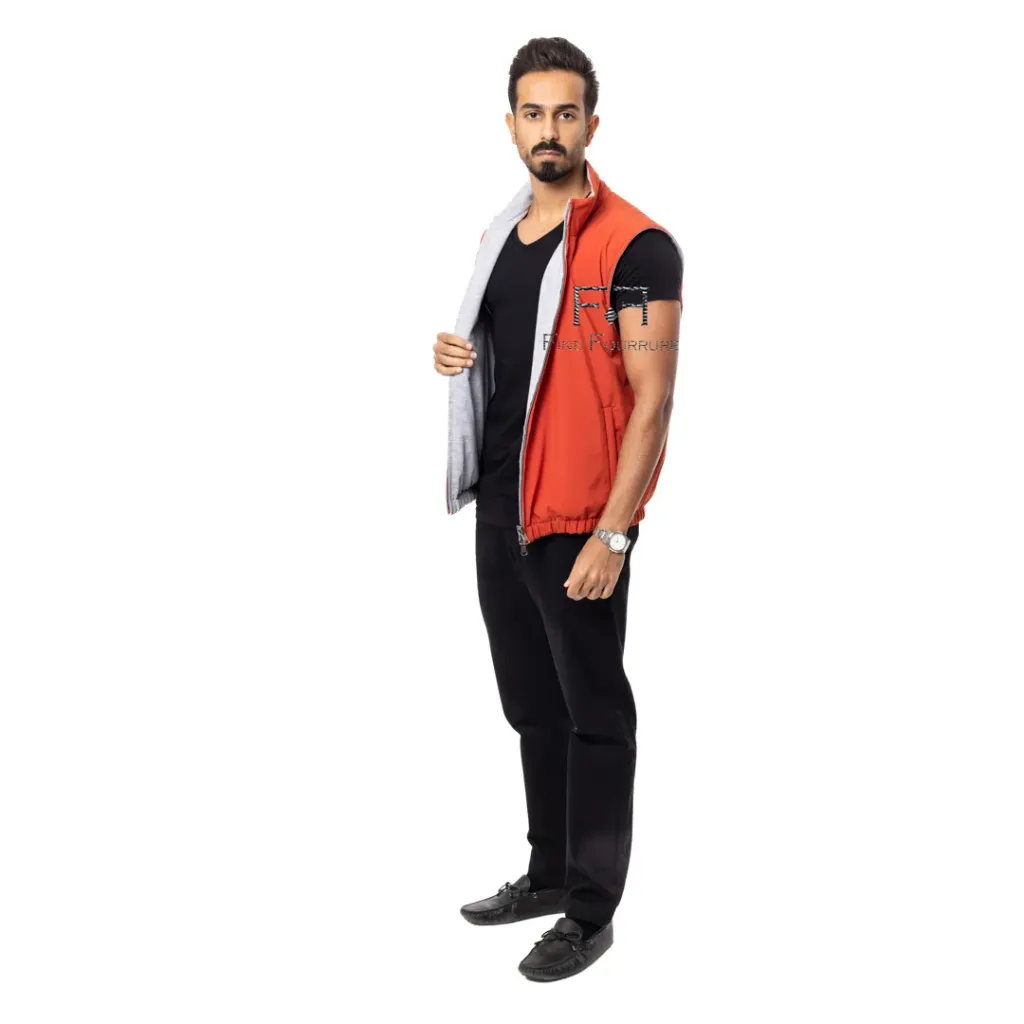 Raincoat Vest With Cotton Lining And Double Face - 007
