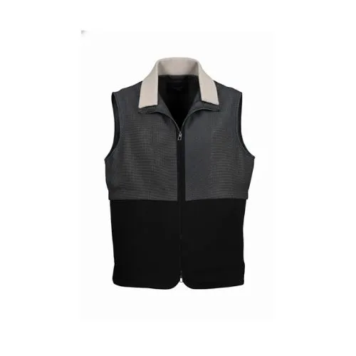 Fabric Vest  With Polyester Lining And High Neck With Fur Rex Rabbit - 006
