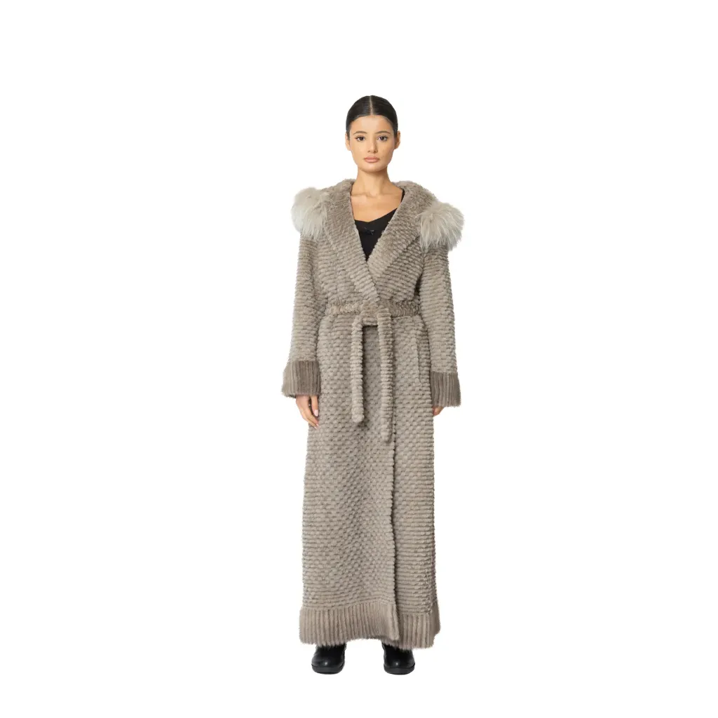 Jacket Hood with Mink, Fox and Rex Rabbit Fur 135cm - 5477-C