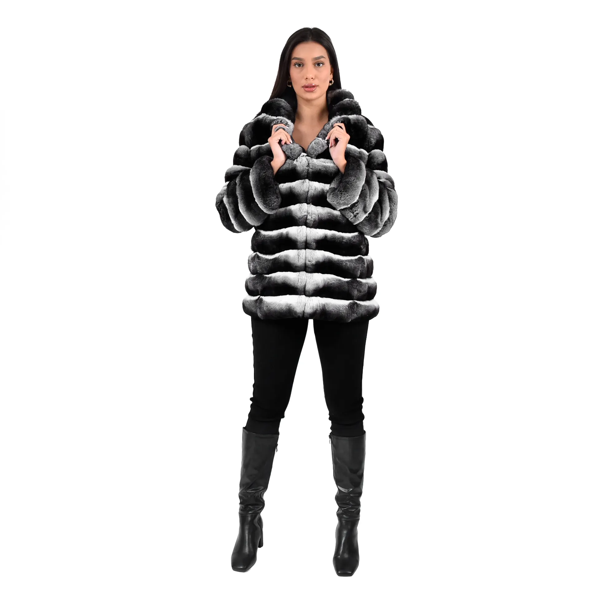 Jacket With Chinchilla Fur - Classic - 70cm