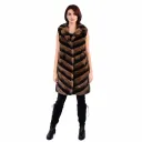 Rex Rabbit Fur Vest – Chinchilla Style, 85 cm
