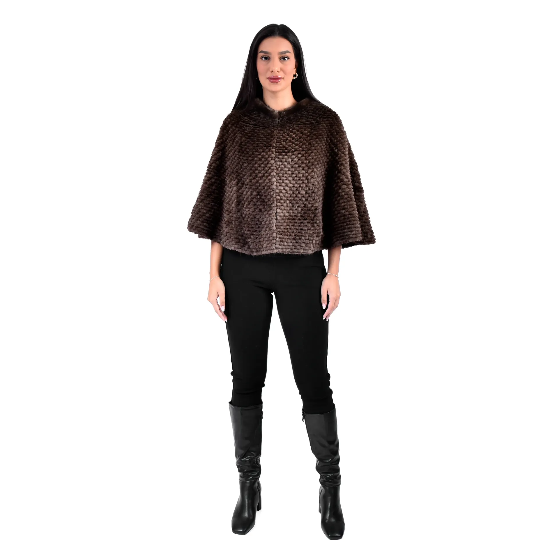 Queen Cape With Mink and Rex Rabbit Fur 55cm- 1-54