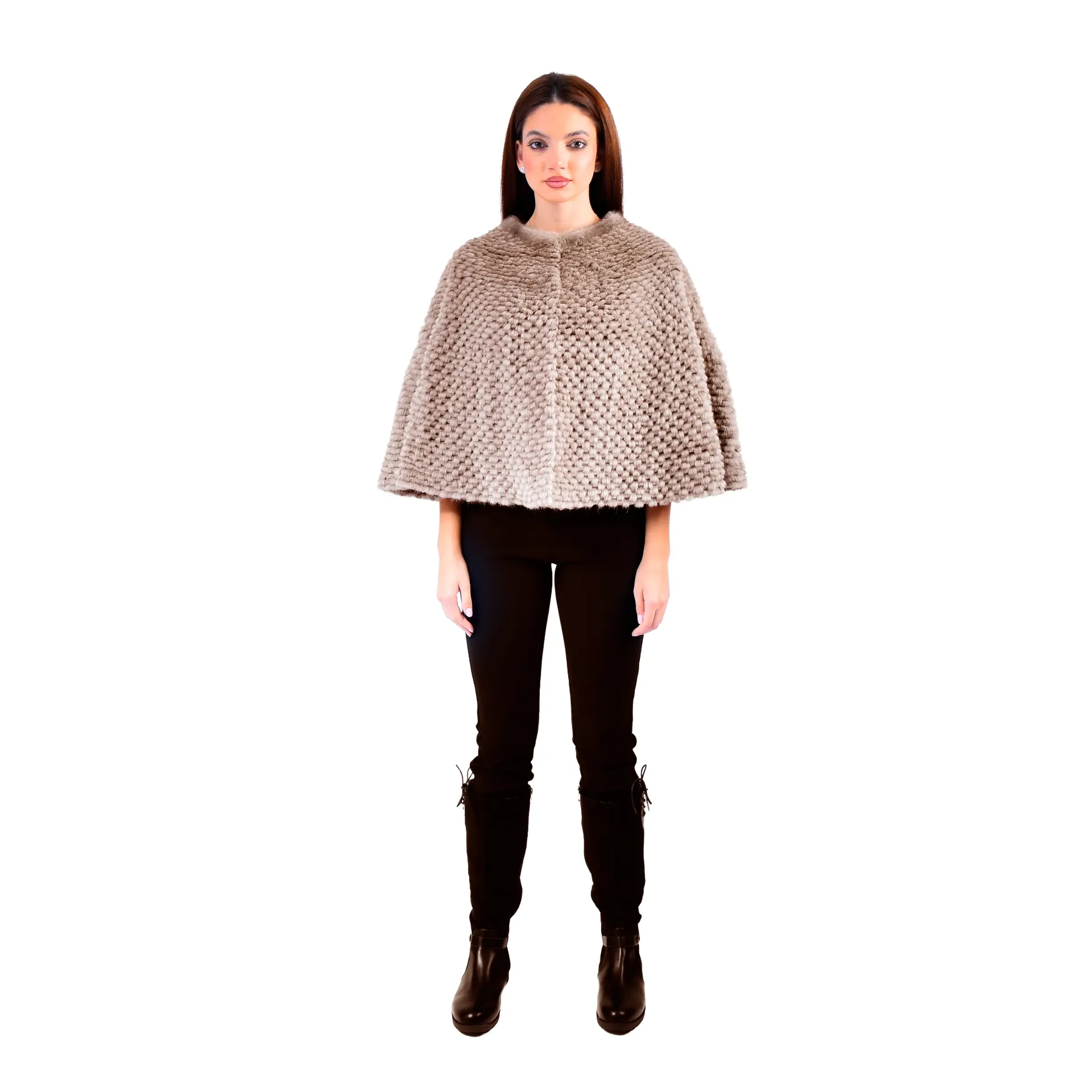 Queen Cape With Mink and Rex Rabbit Fur 55cm- 1-54