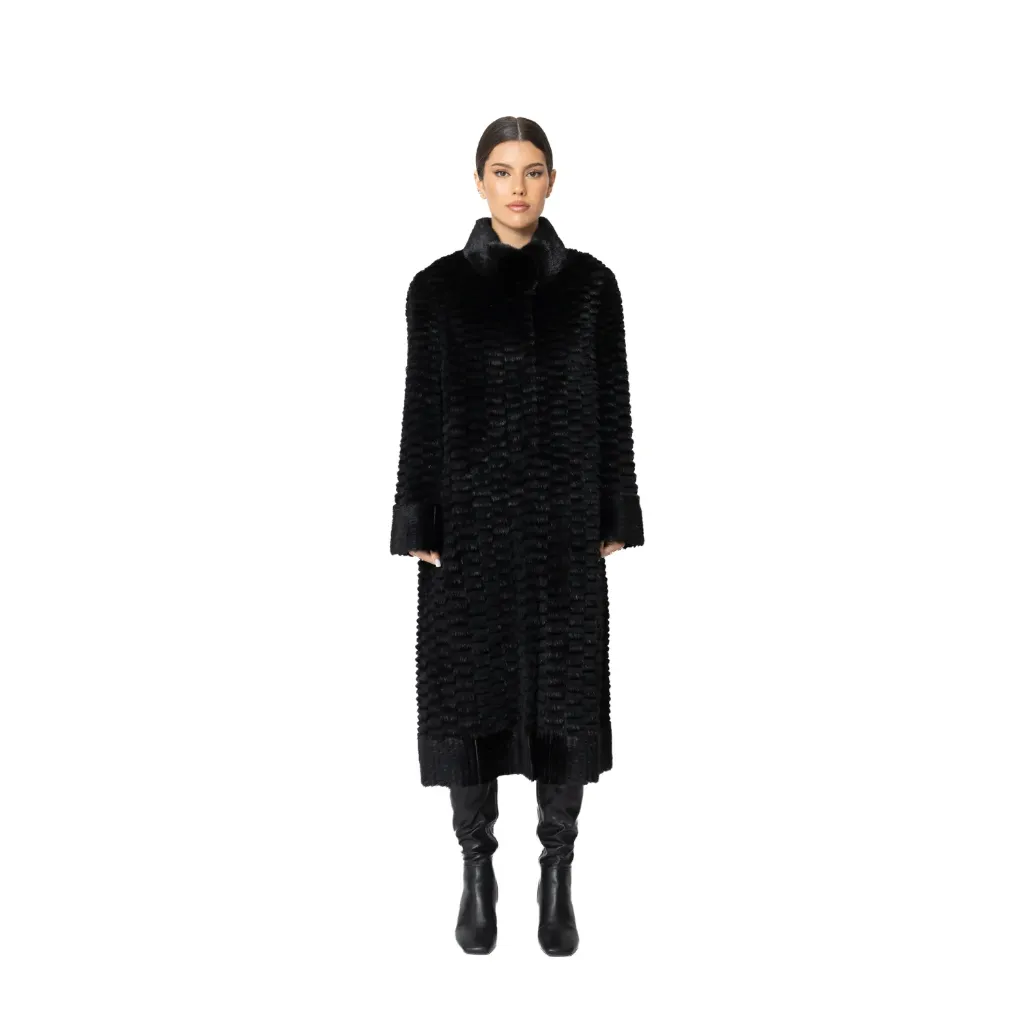 Jacket with Mink and Rex Rabbit Fur 110cm - 5477O