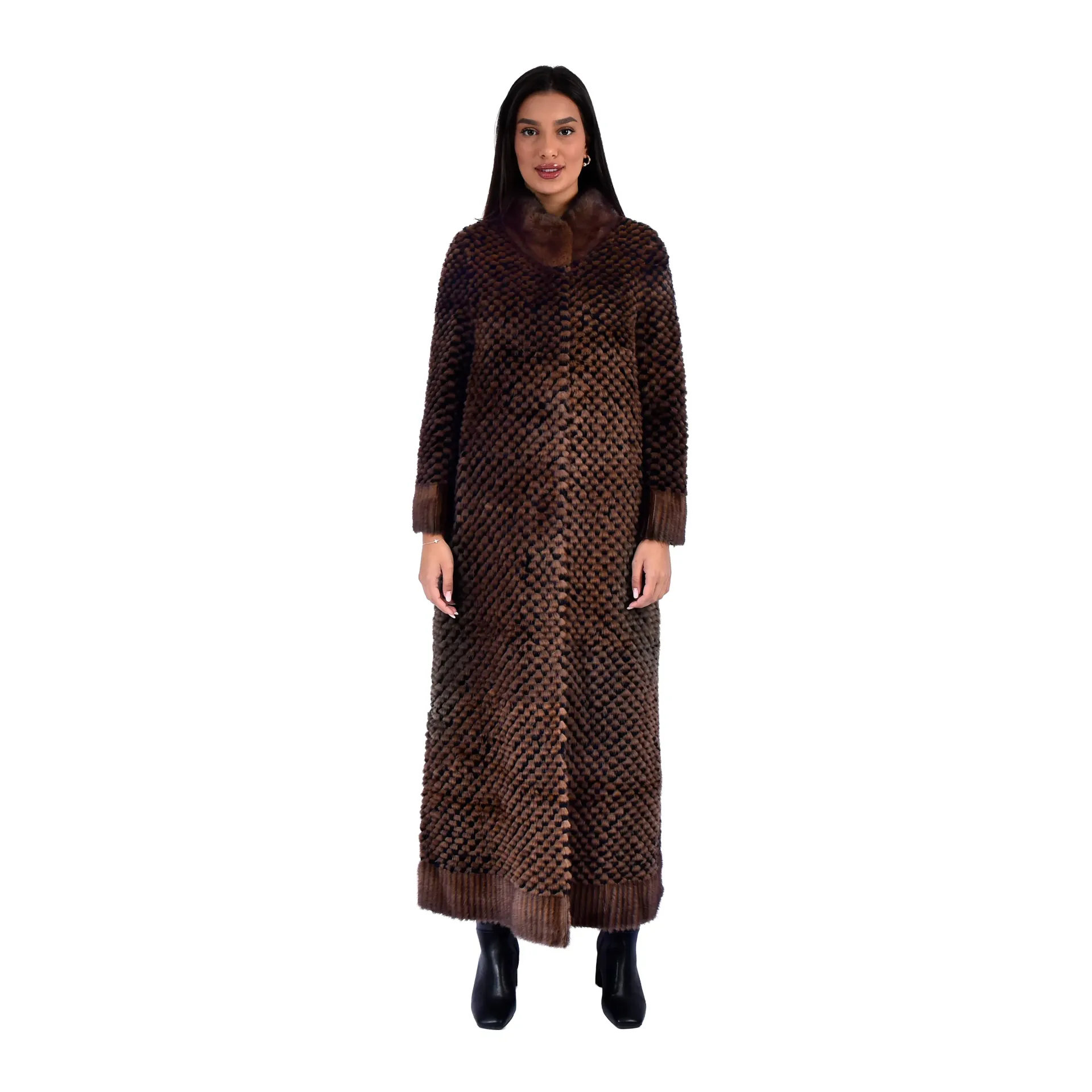 Jacket with Mink and Rex Rabbit Fur 135cm - 5477-K