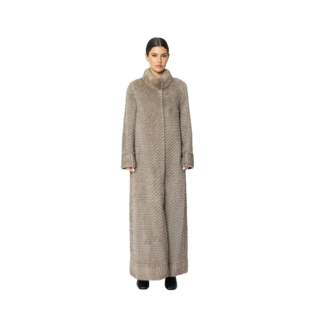 Jacket with Mink and Rex Rabbit Fur 135cm - 5477-K