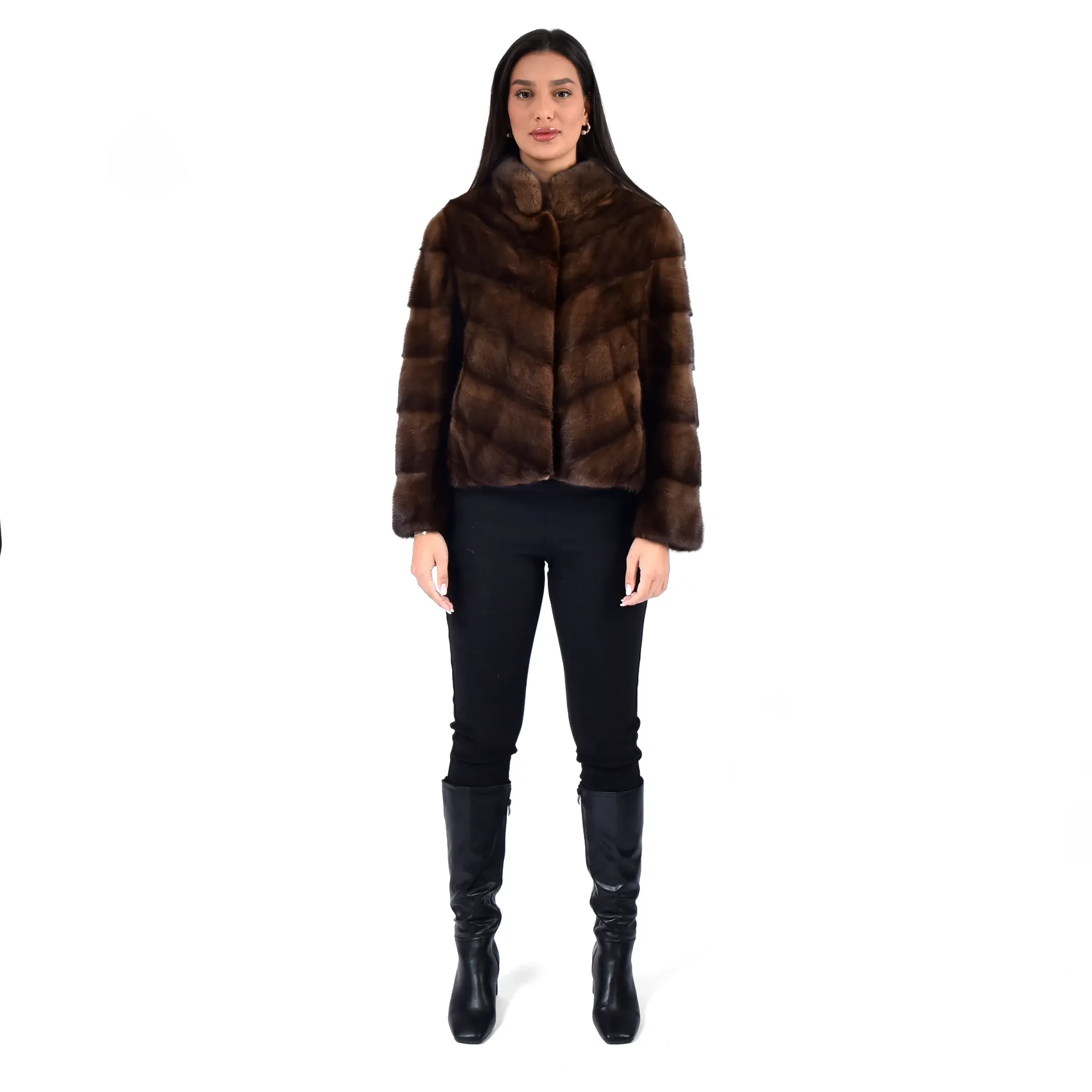 Jacket With Mink Fur 55cm