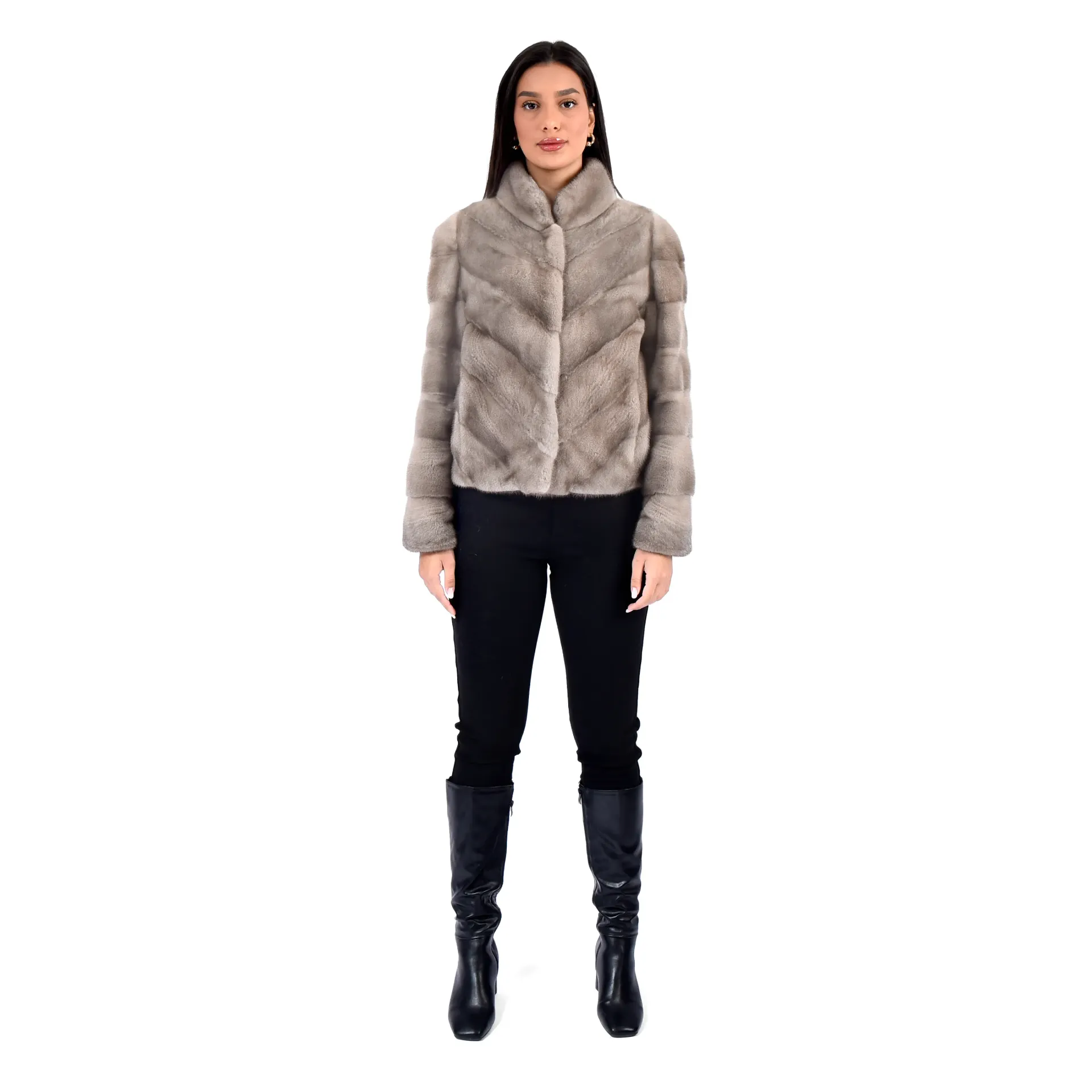 Jacket With Mink Fur 55cm