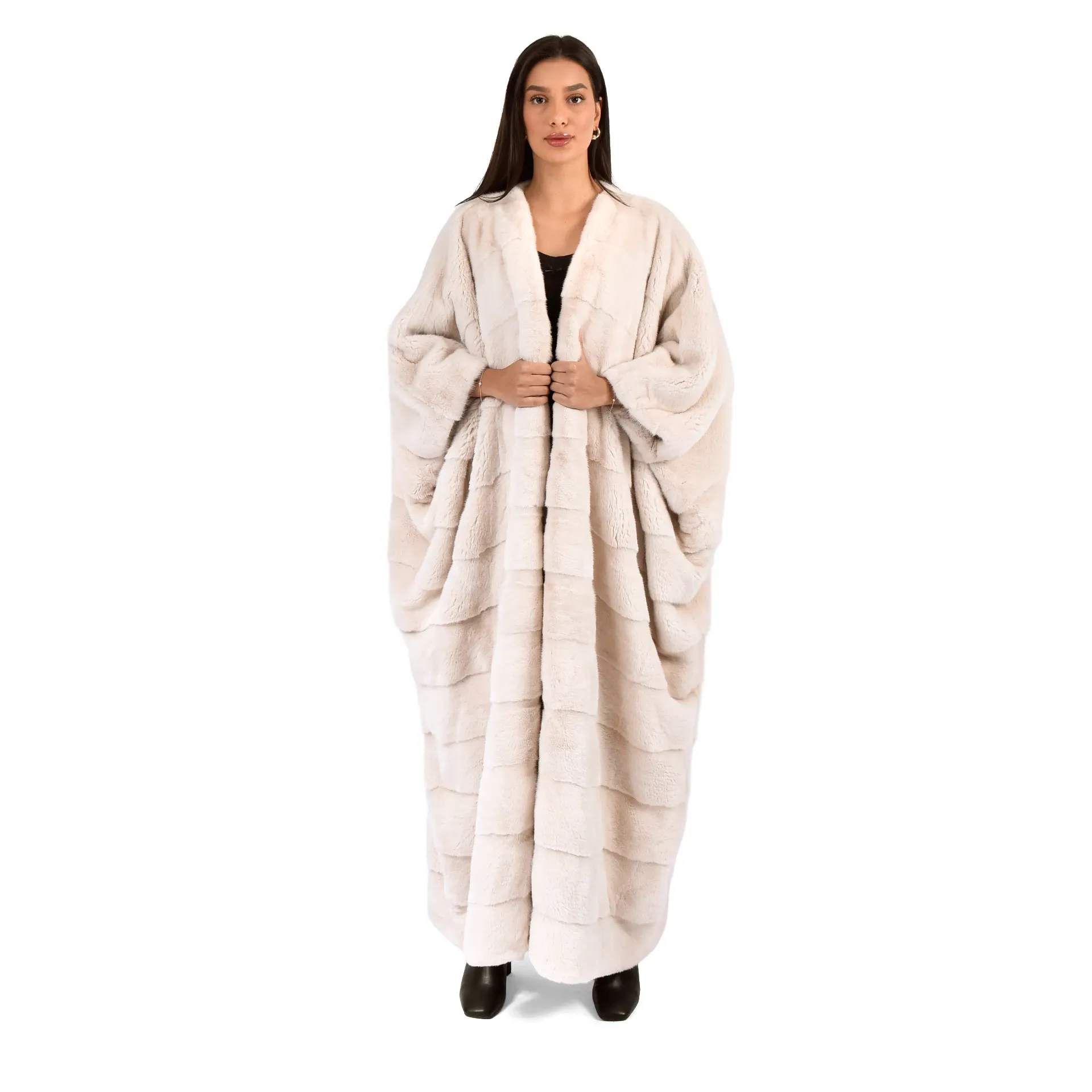 BISHT WITH MINK FUR- C CUT -  135cm