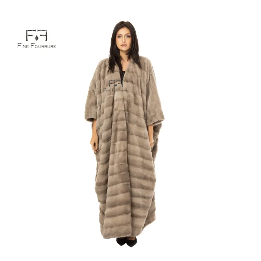 BISHT WITH MINK FUR- C CUT -  135cm