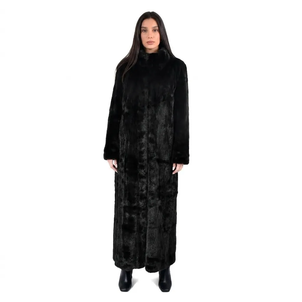 Jacket With Mink Fur -  Straight Line - 135cm