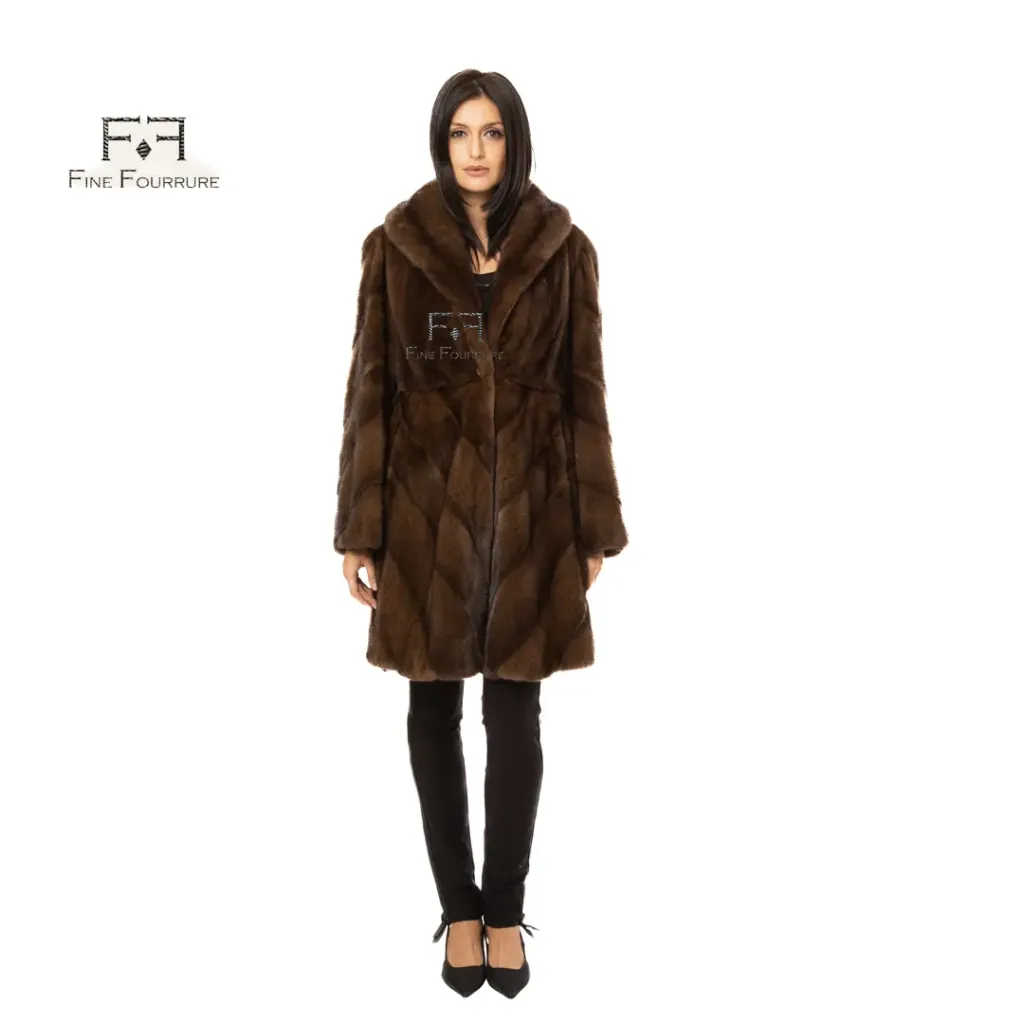 [700493] Clossia With Mink Fur 90cm - B (BROWN MINK, M)