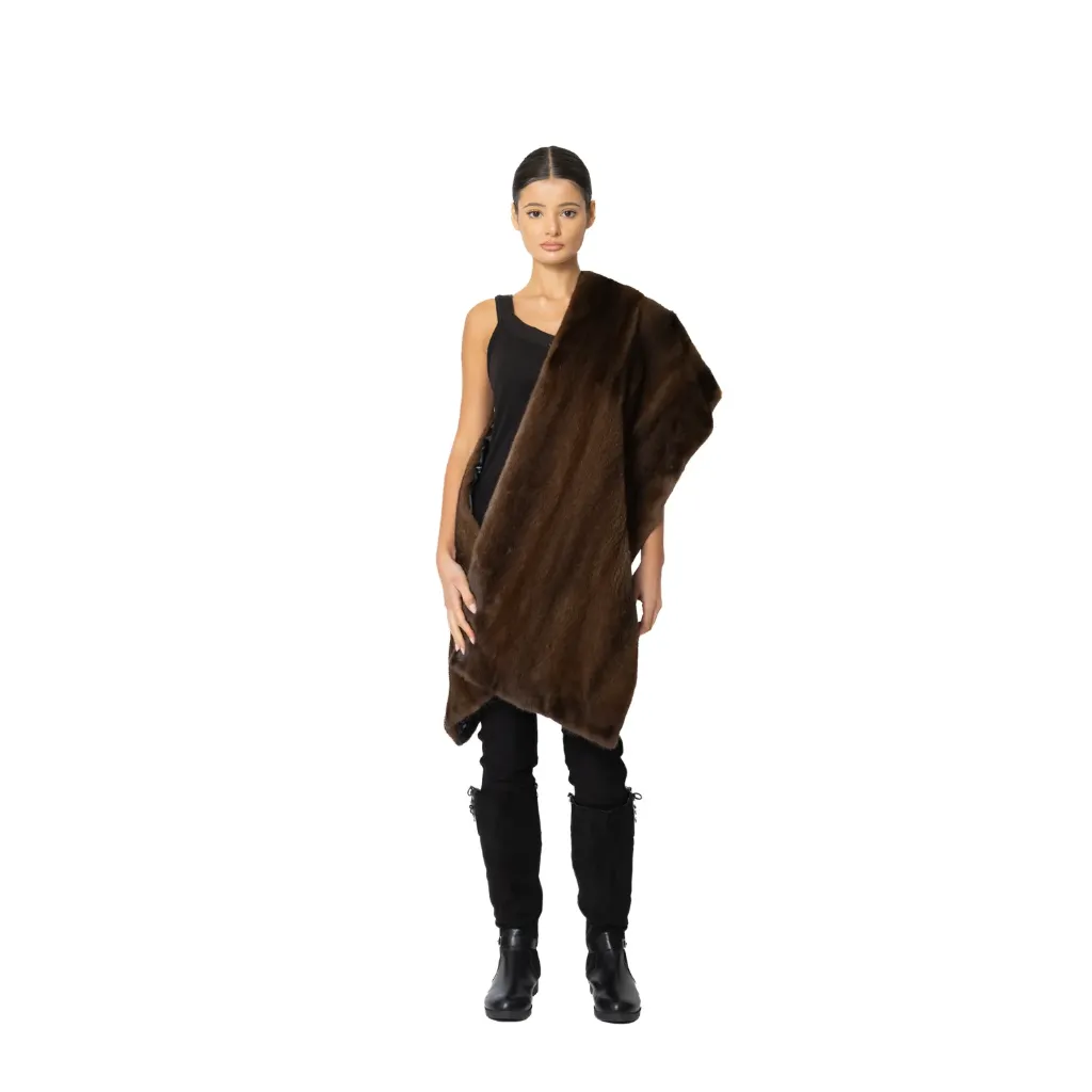 [700615] وشاح (كيب ) فرو المنك الكندي (BROWN MINK)