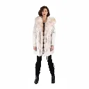 جاكيت مطري القلبه  فرو الثعلب والبطانه  فرو الارنب  الطول 90 cm
