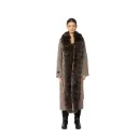 Cashmere with Wool and Fox Fur Straight Line 115cm