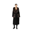 Cashmere with Wool and Fox Fur - Wide Collar & Pocket – 115 cm